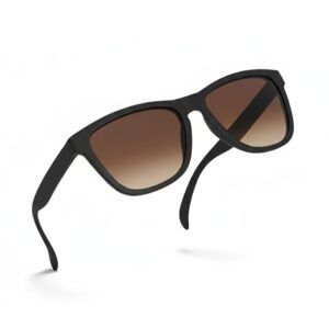 HAZON® Premium Rubber Coated UV400 Protected Goggles For Men | Cat Eye Stylish Sunglasses | Driving, Riding, Anti glare Glasses (CT_BKBR_55) (BROWN)